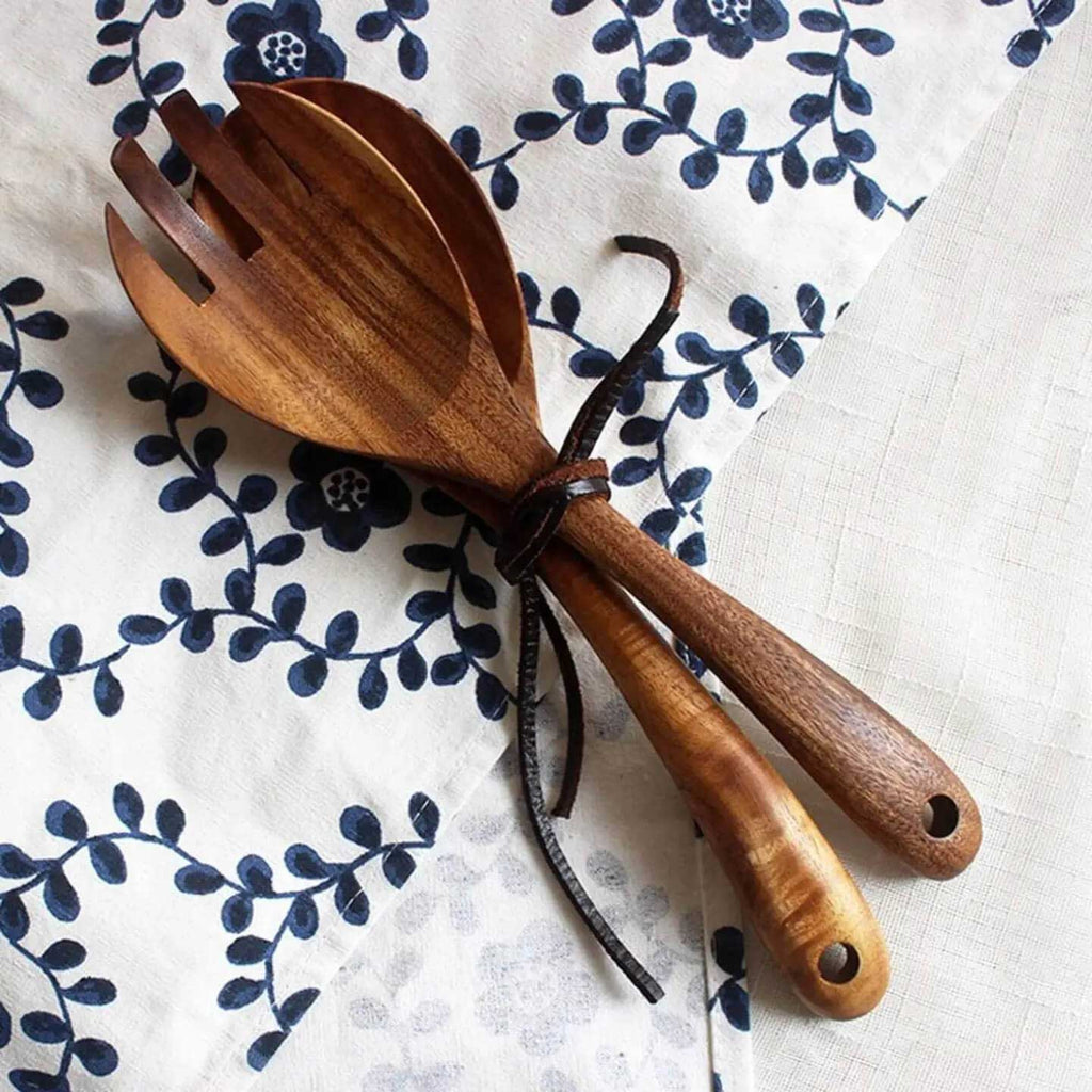 Wooden Kitchen Food Tongs Scissor Clip
