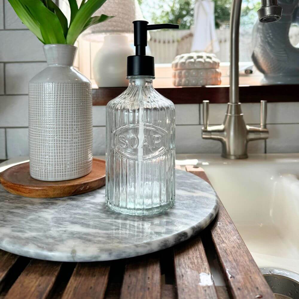 Clear Glass Soap Dispenser