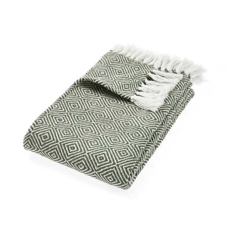 Hug Rug Woven Diamond Throw - Dark Green