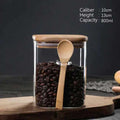 Kitchen Storage Box with Bamboo Lid & Spoon - 800ml