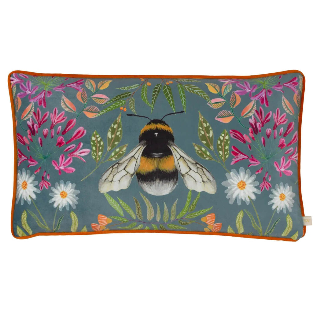 House of Bloom Zinnia Bee Rectangular Cushion Cover