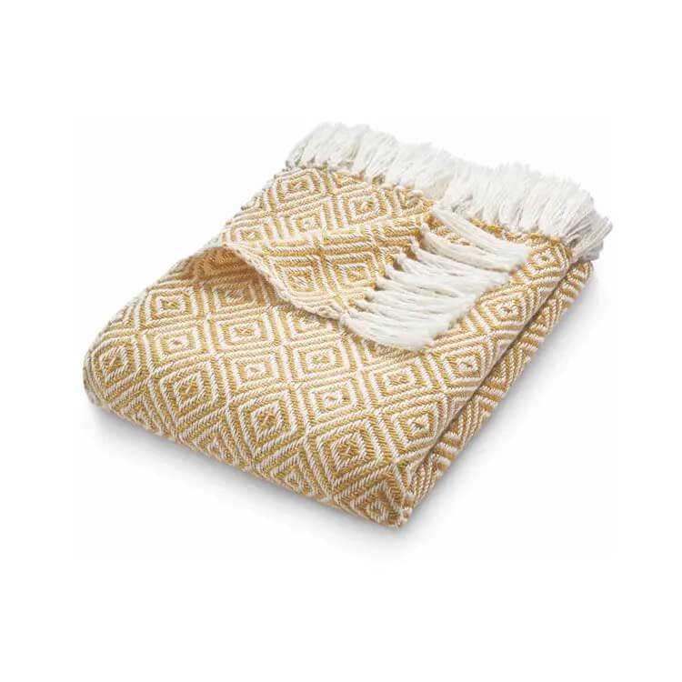 Hug Rug Woven Diamond Throw - Throw Gold