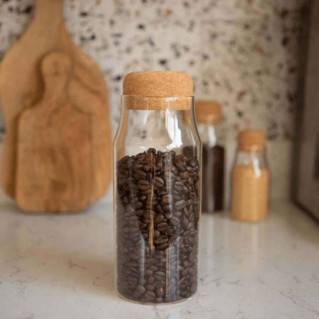 Glass Storage Bottle With Cork Lid