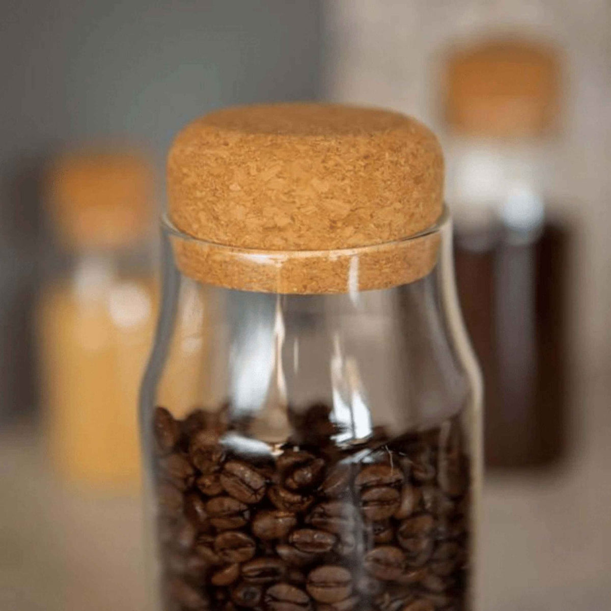 Glass Storage Bottle With Cork Lid