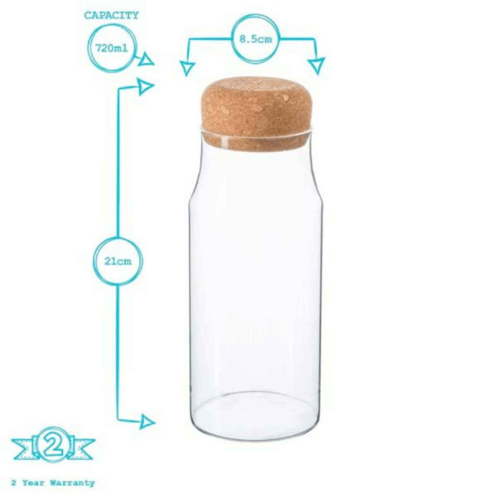 Glass Storage Bottle With Cork Lid