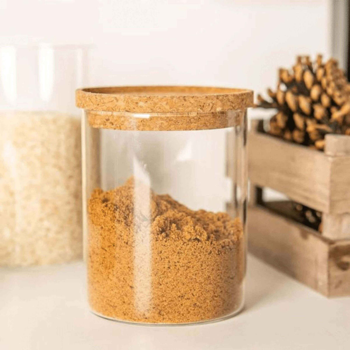 Glass Storage Jar With Cork Lid - 750ml