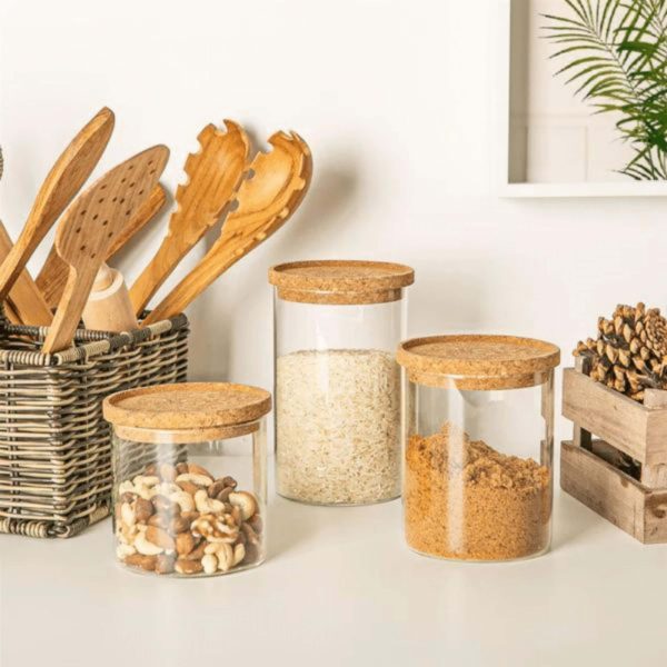 Glass Storage Jar With Cork Lid