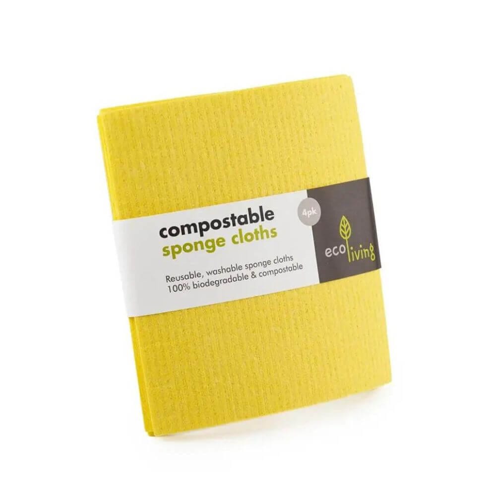 Compostable Sponge Cleaning Cloths - 4 Pack