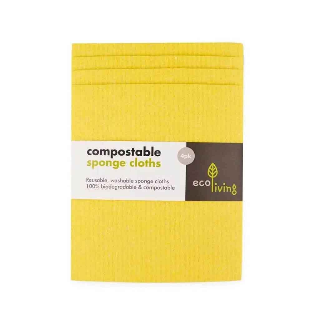 Compostable Sponge Cleaning Cloths - 4 Pack