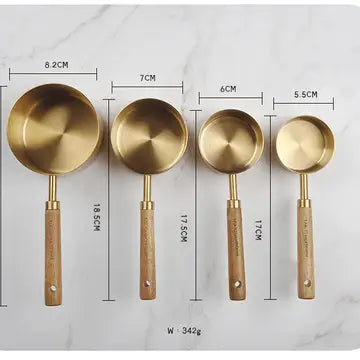 Gold Stainless Steel Measuring Cups Set