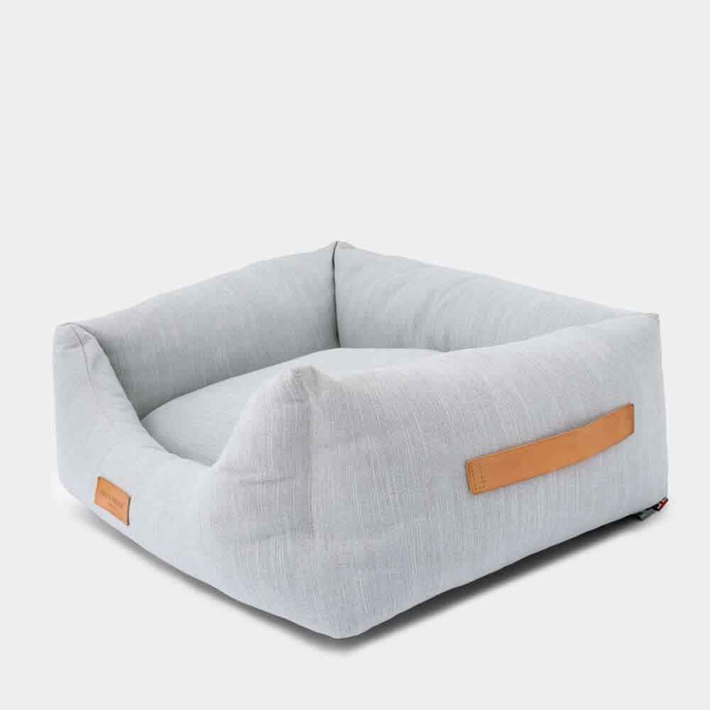 Luxury Plush Grey Dog Bed
