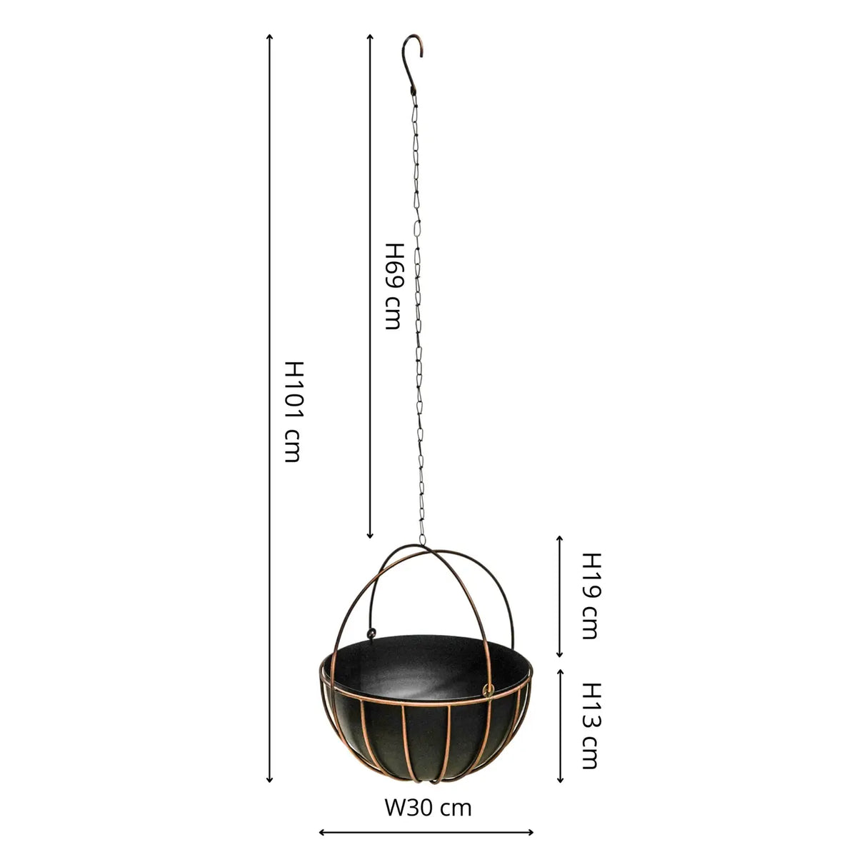 Kensington Indoor Metal Hanging Planter - Normal