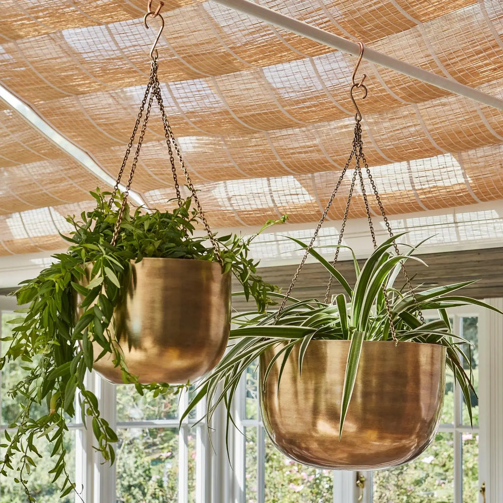 Mayfair Antique Brass Effect Metal Hanging Indoor Planter