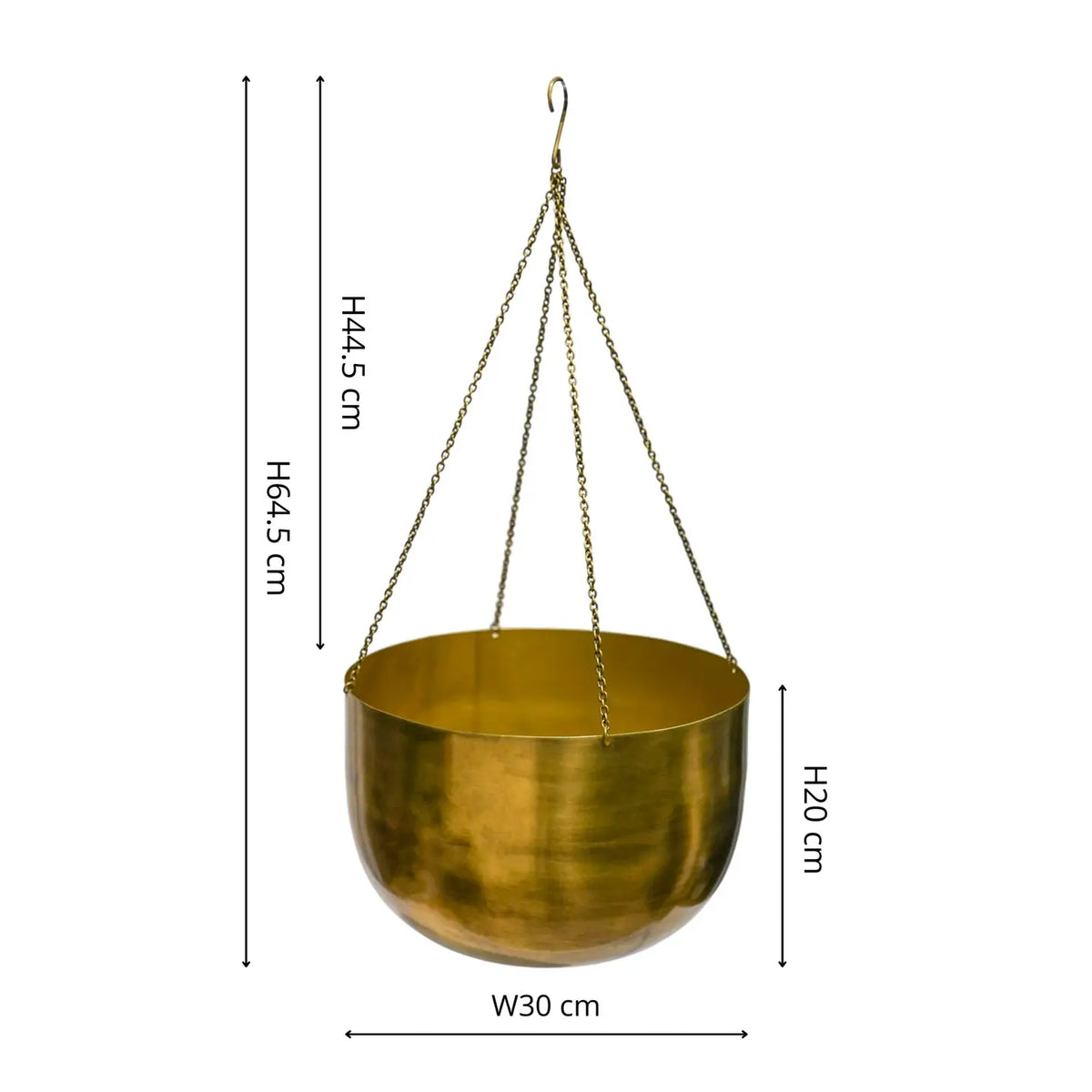Mayfair Antique Brass Effect Metal Hanging Indoor Planter