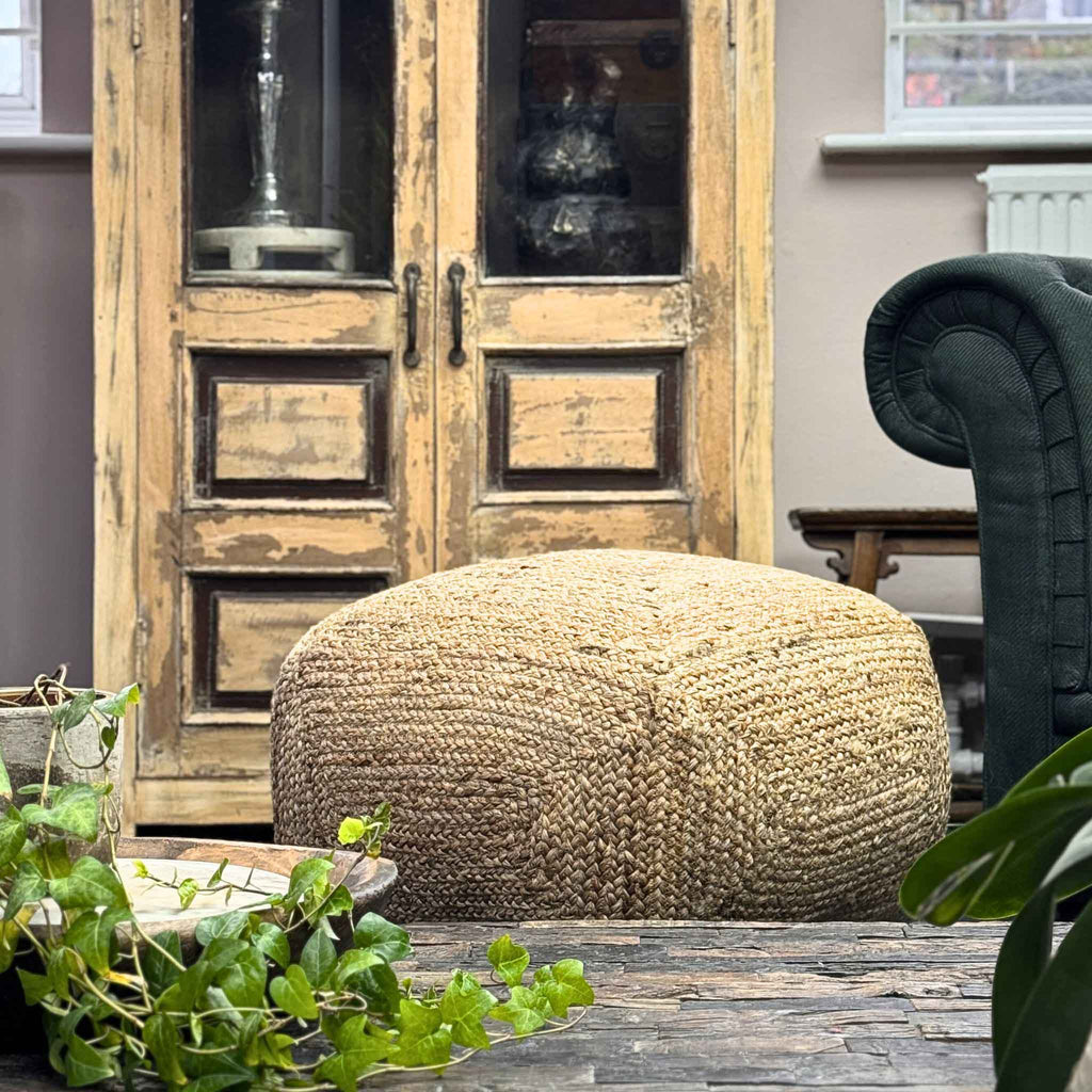 Jute Braided Pouffe