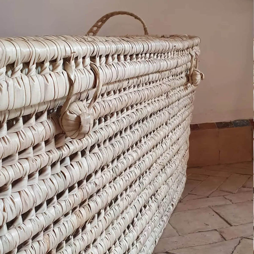 Palm Leaf Wicker Storage Chest