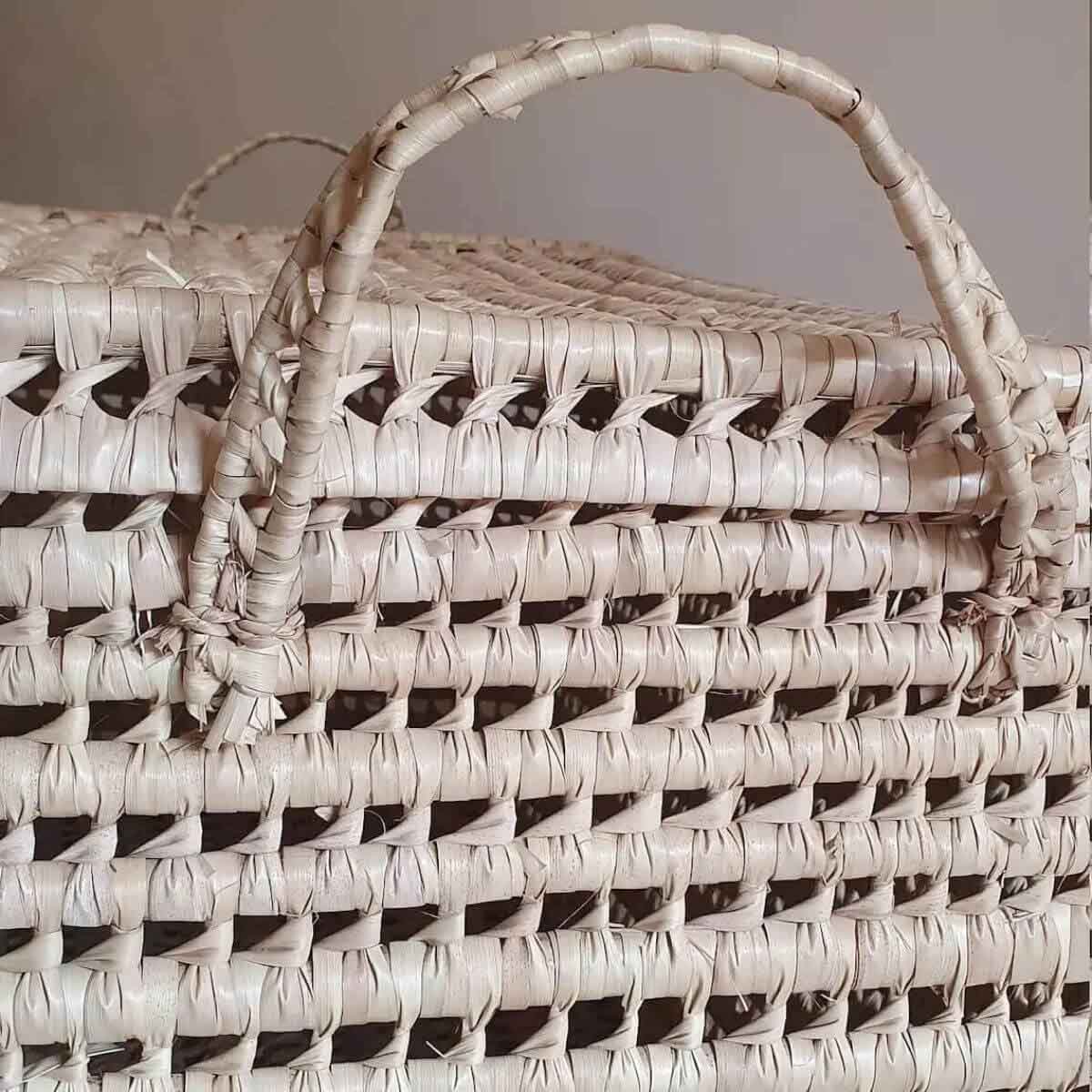 Palm Leaf Wicker Storage Chest