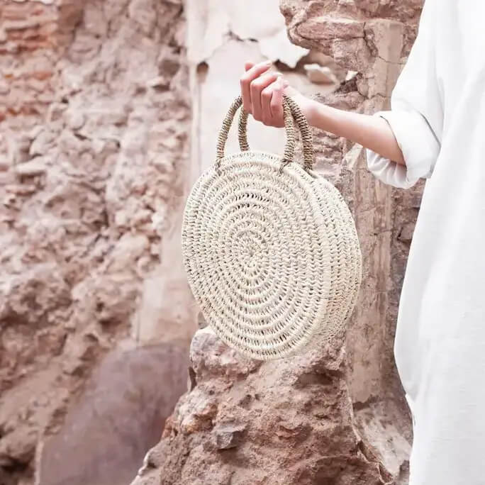 Round Wicker Straw Bag