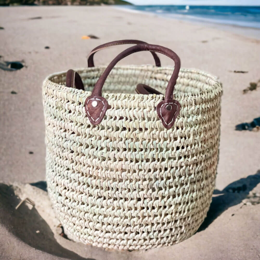 Wicker Straw Beach Bag