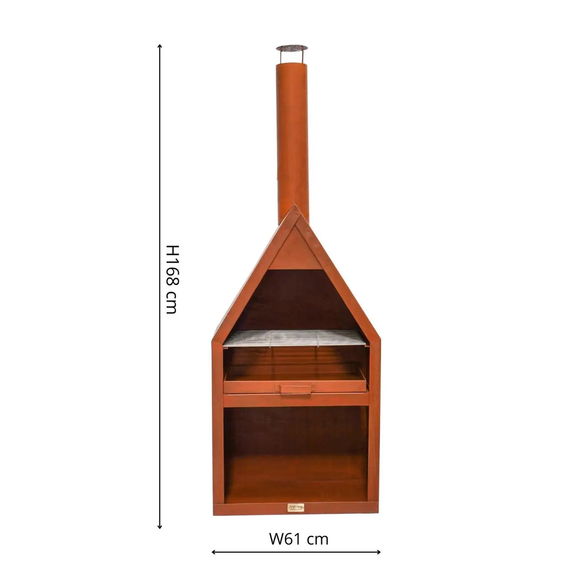 Outdoor Henley Metal Fireplace with Grill Iron