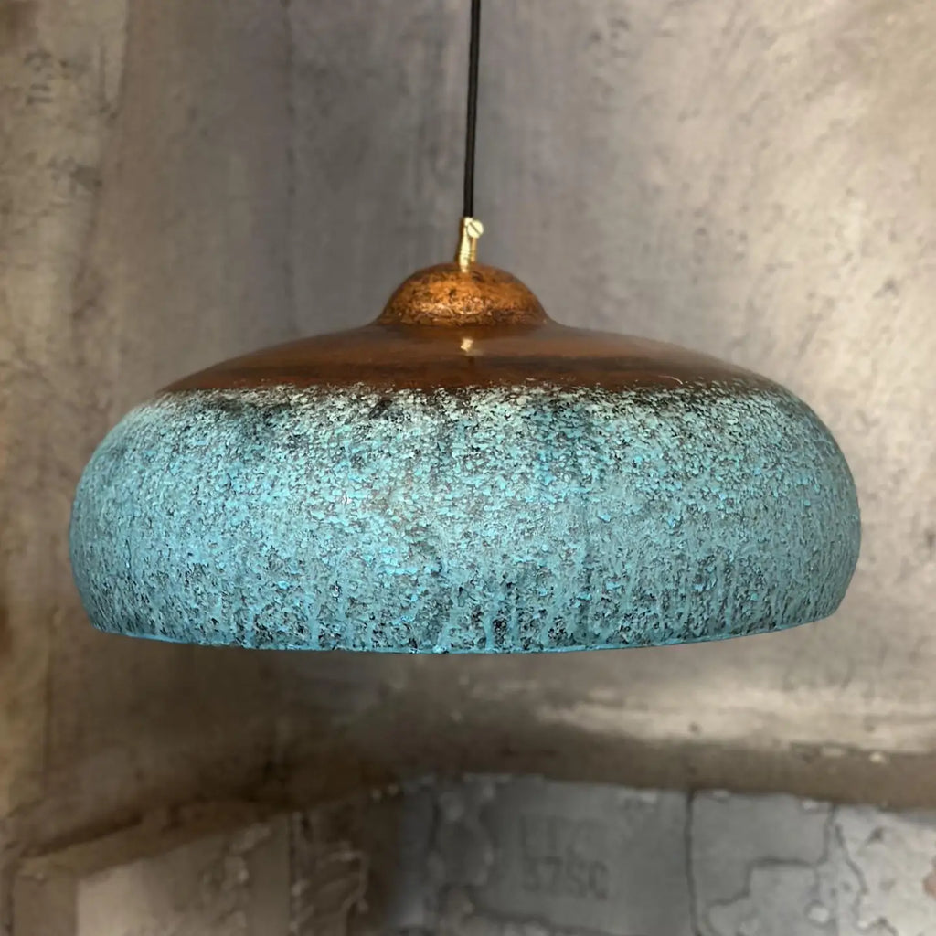 Patina Copper Pendant Light Fixture - Blue