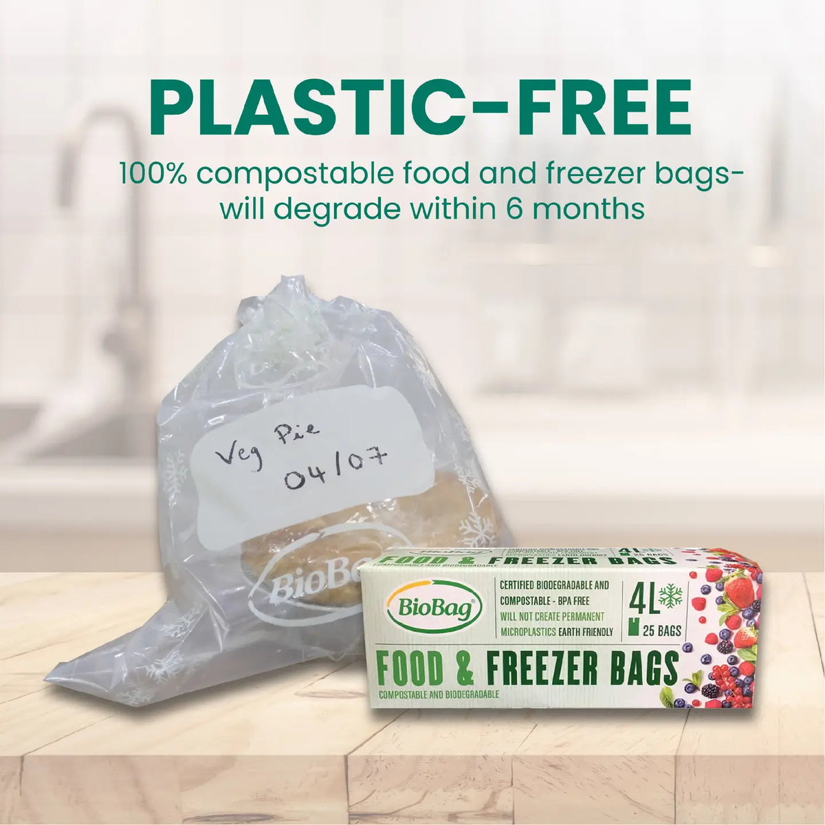 4L Food & Freezer Bags | 1 Roll of 25 Bags