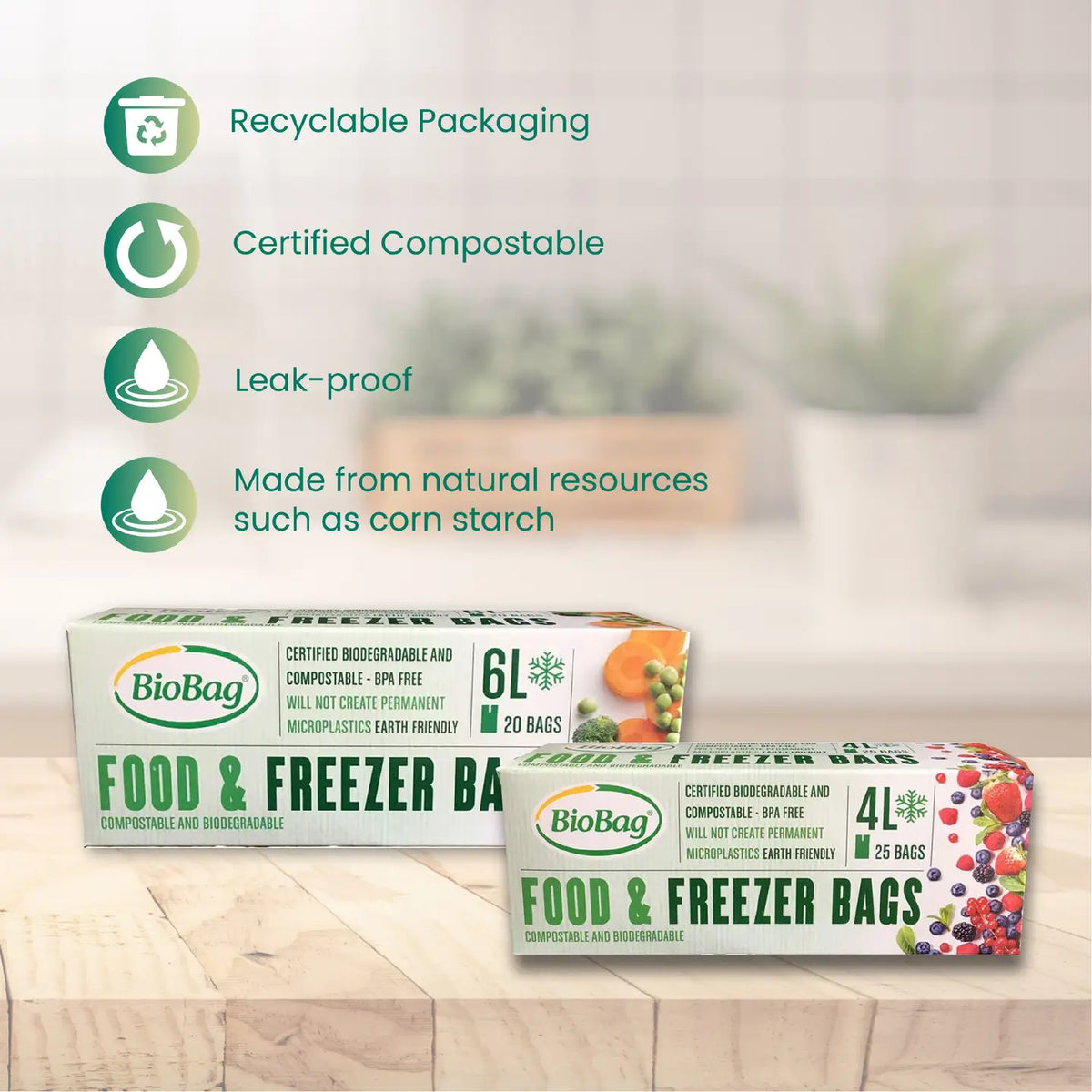 4L Food & Freezer Bags | 1 Roll of 25 Bags