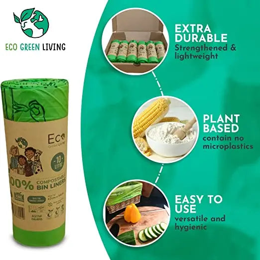 10L Compostable Waste Bags | 1 Roll of 18 Bags