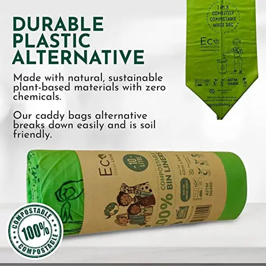 10L Compostable Waste Bags | 1 Roll of 18 Bags