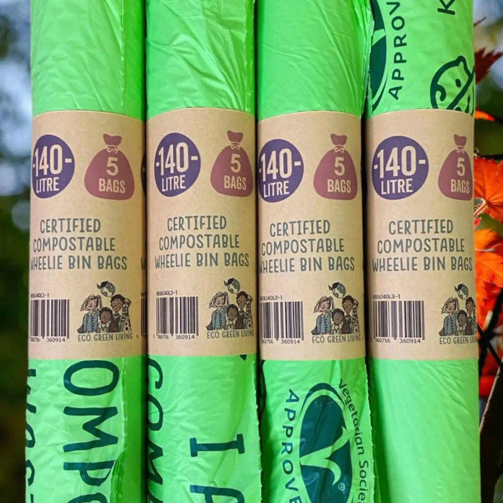 140L Compostable Waste Bags | 1 Roll of 5 Bags | Eco Green Living