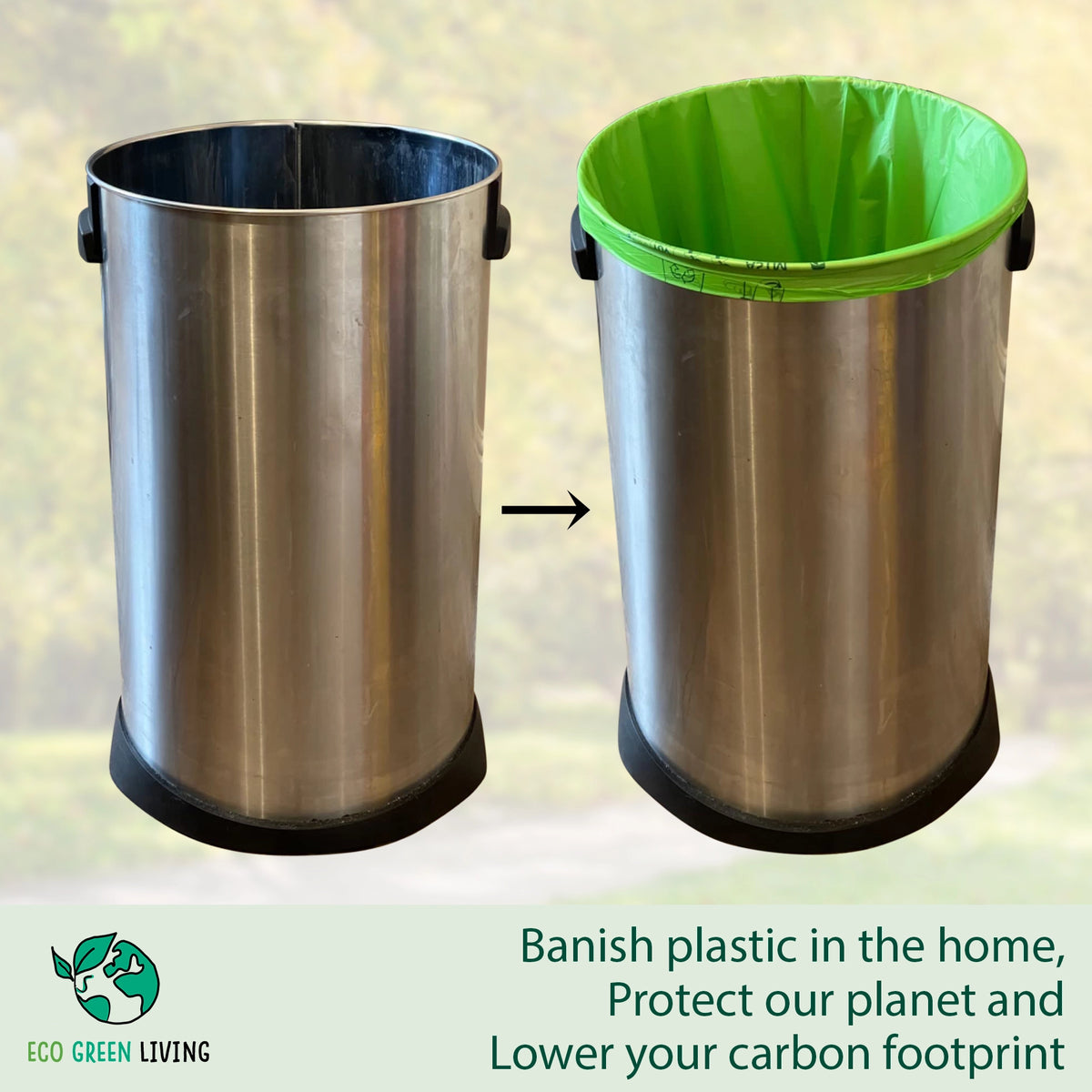 60L Compostable Waste Bags | 1 Roll of 10 Bags | Eco Green L