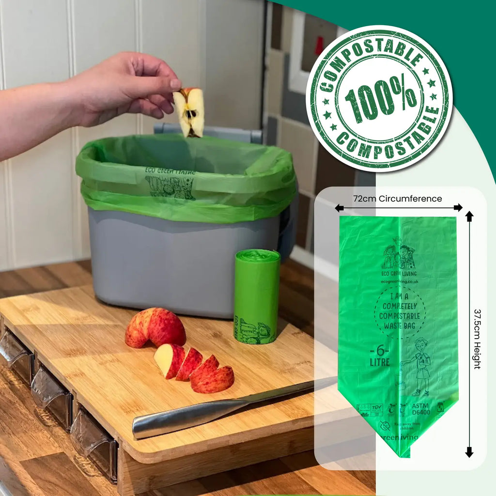6 Litre Compostable Caddy Bags | 1 Roll of 30 Bags