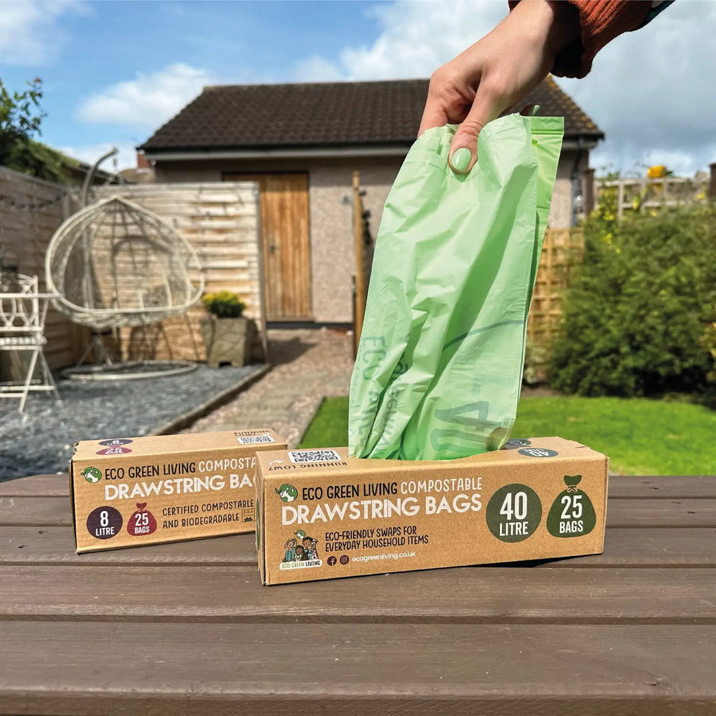 Compostable Drawstring Bin Bags | 40 Litre (25 Bags)