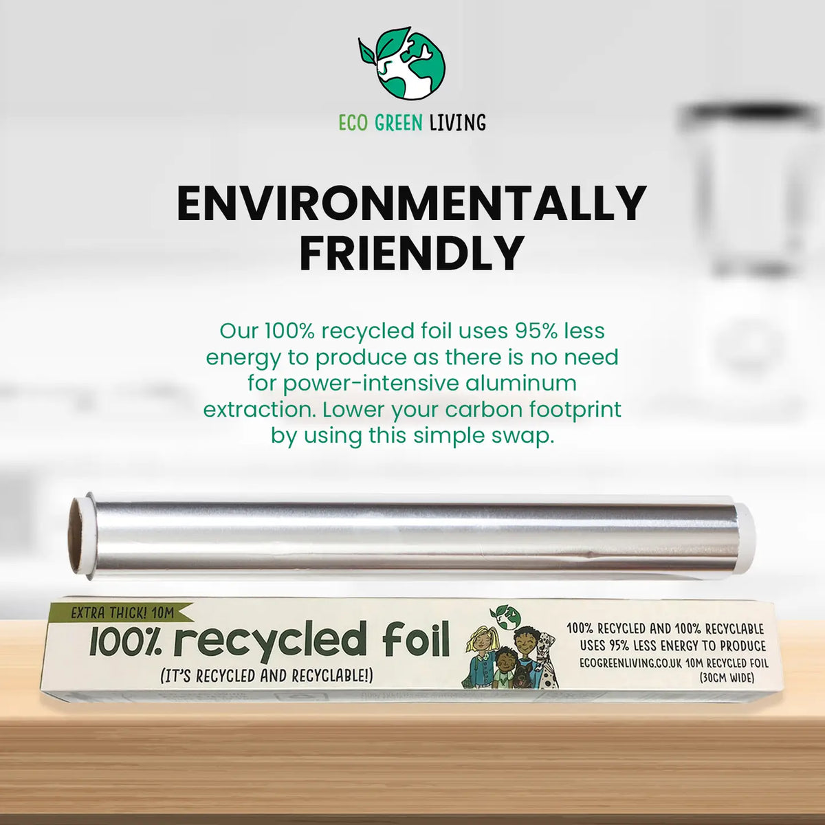 100% Recycled Aluminium Foil - 30cm X 10m