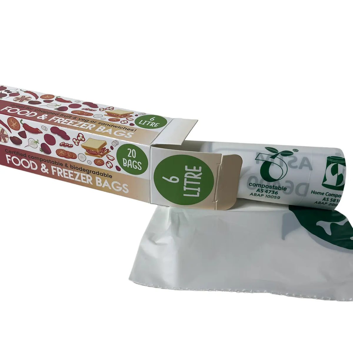 6 Litre Certified Compostable Food & Freezer Bags (20 Bags)
