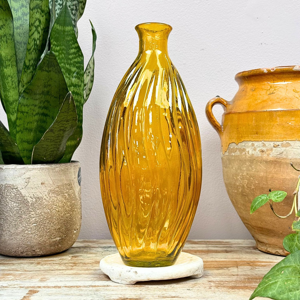 Recycled Glass Spiral Vase