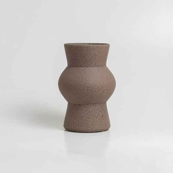 Melas Glazed Brown Vase - Handmade