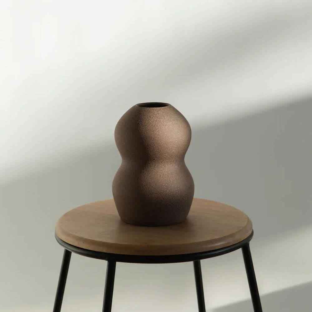 Palus Glazed Brown Vase - Handmade - Ceramic