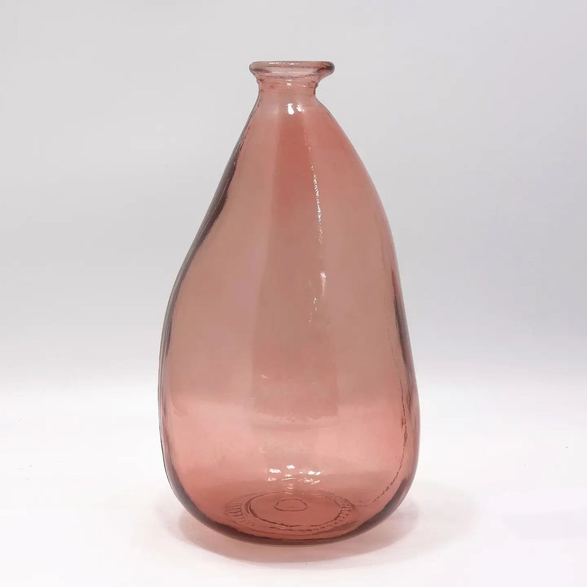 Simplicity Blown Recycled Glass Vase - Pink