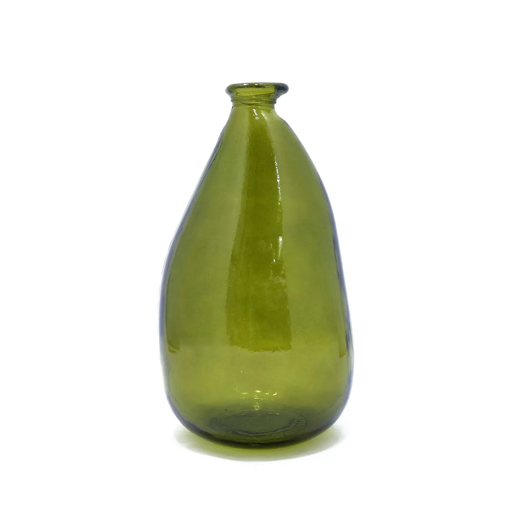 Simplicity Blown Recycled Glass Vase - Green