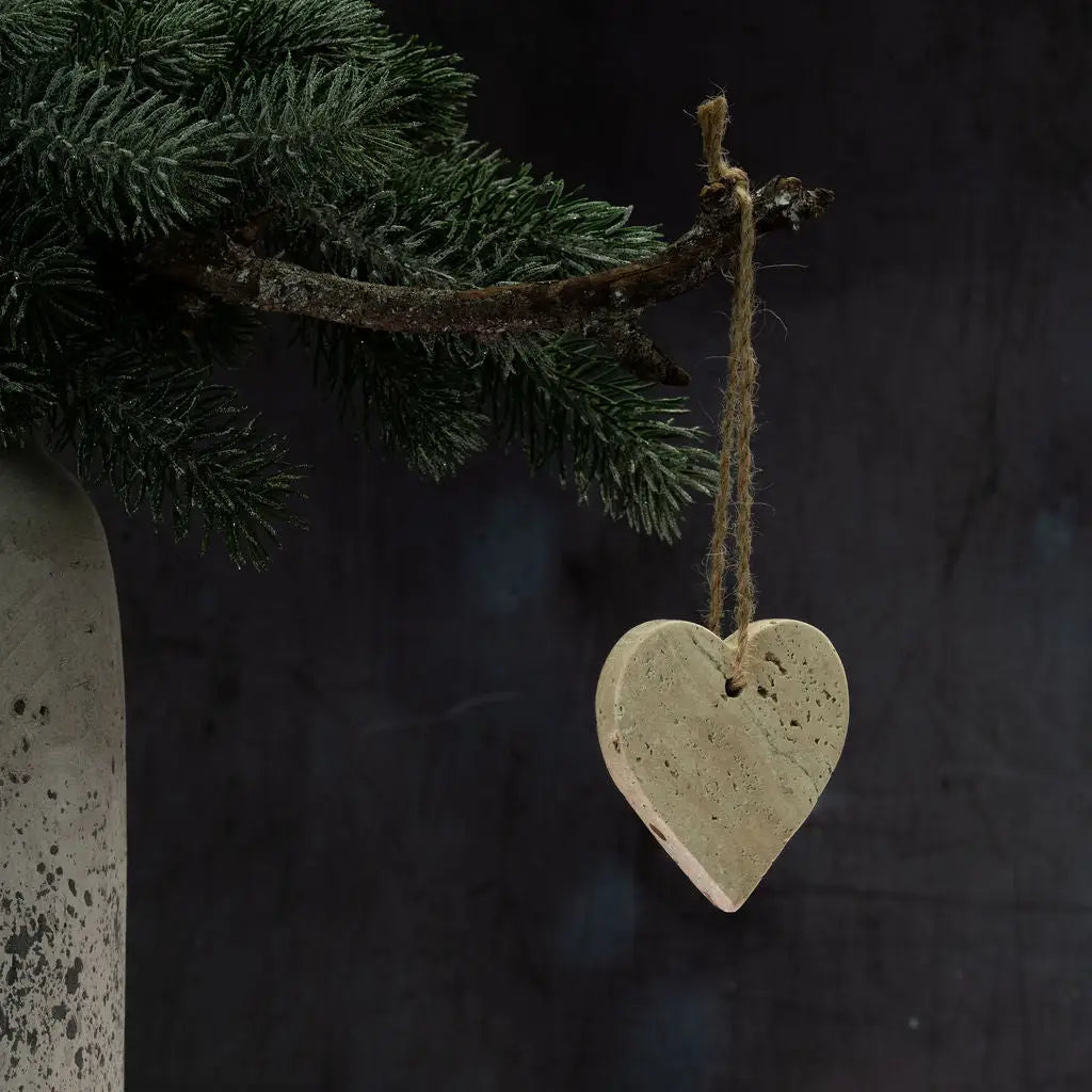 Travertine Hanging Heart Decoration