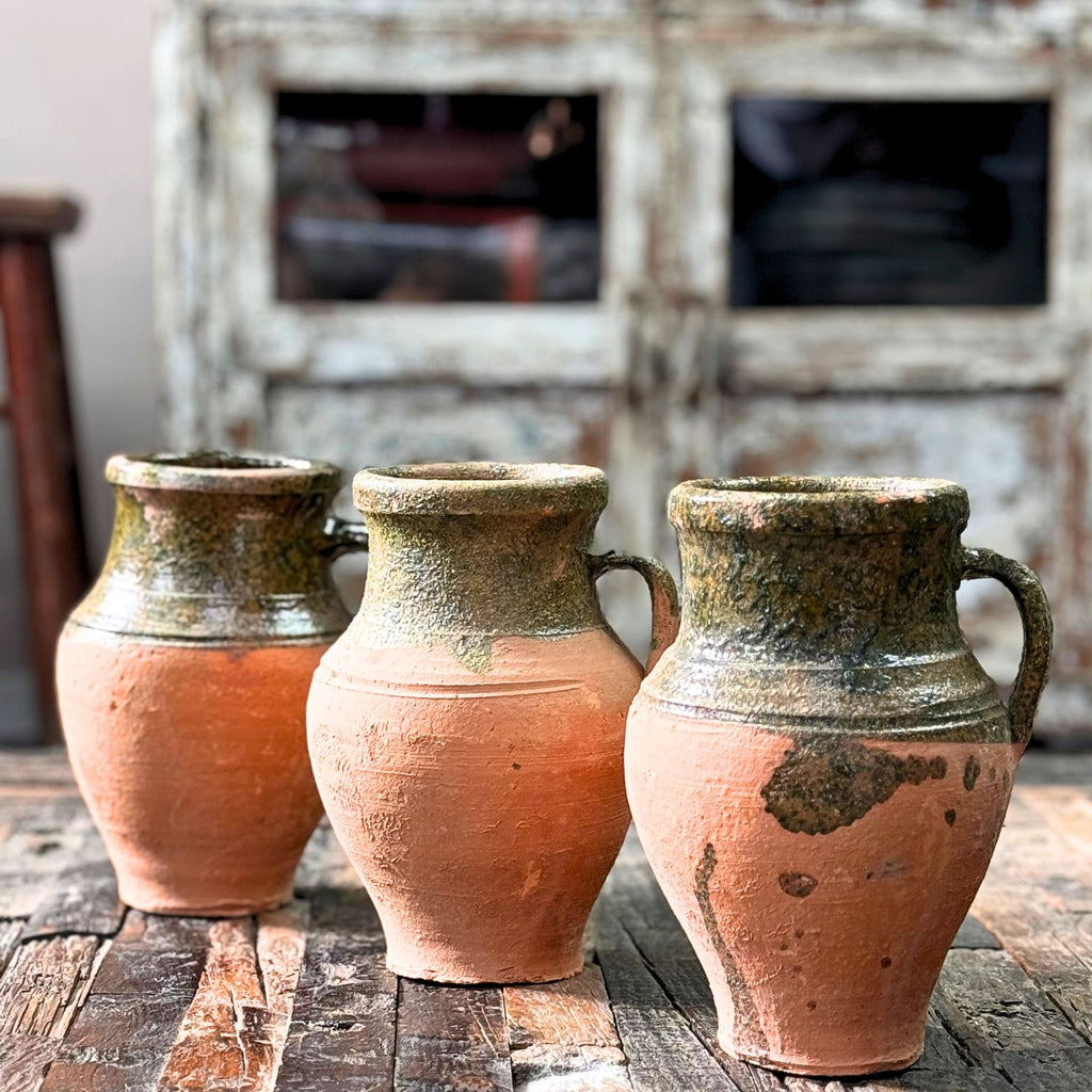 Vintage Glazed Turkish Olive Pot