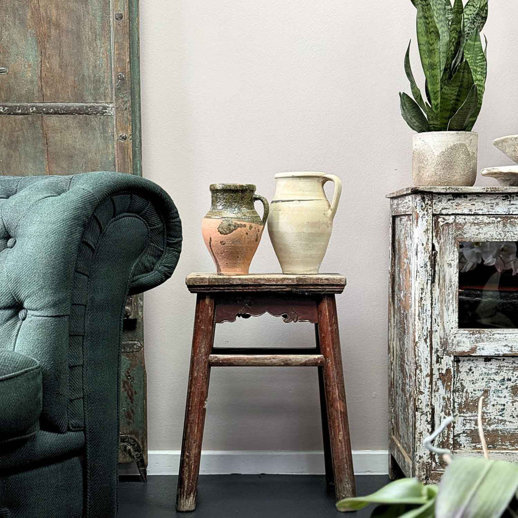 Vintage Glazed Turkish Olive Pot