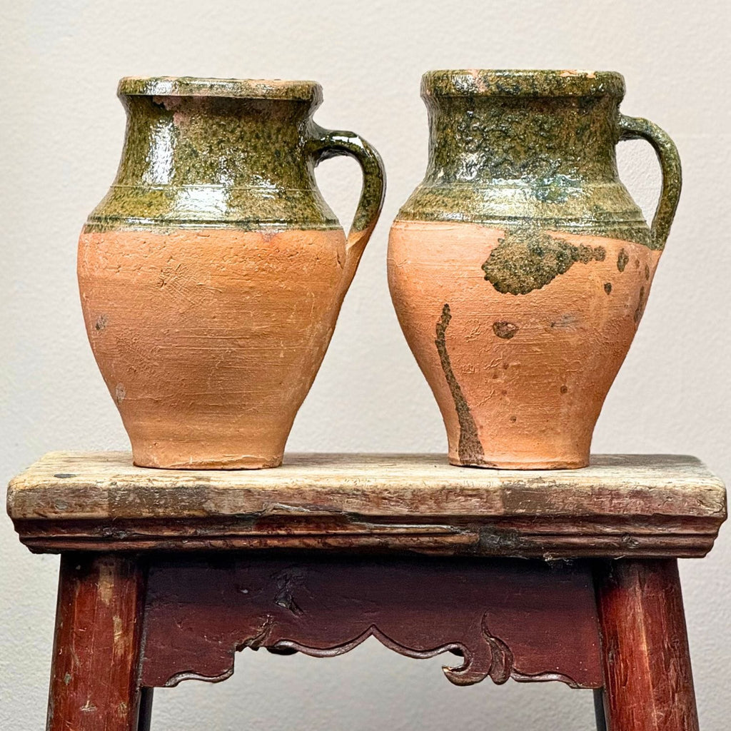 Vintage Glazed Turkish Olive Pot