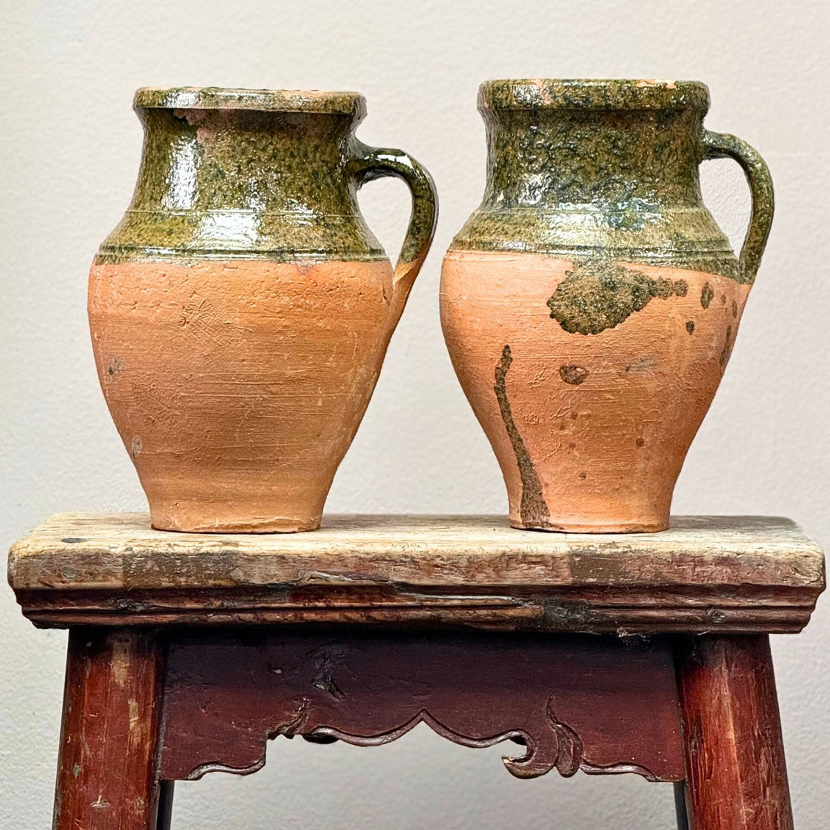 Vintage Glazed Turkish Olive Pot