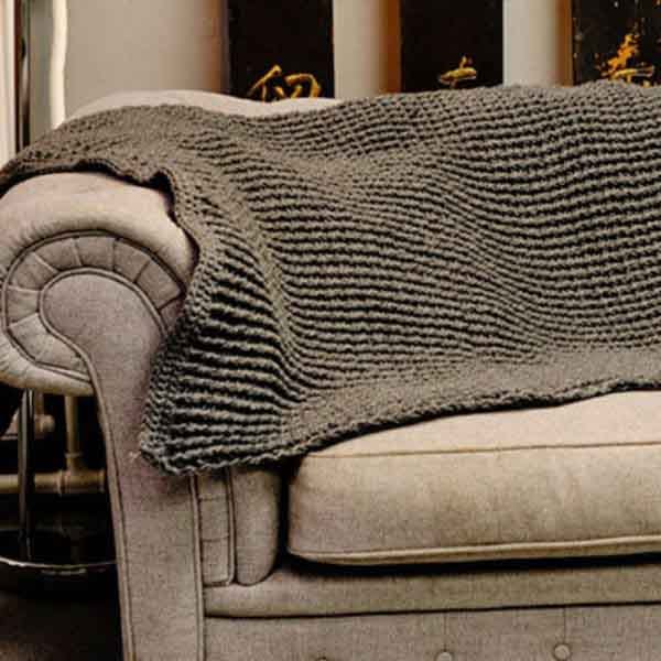 Handmade Dark Grey Chunky Knit Throw