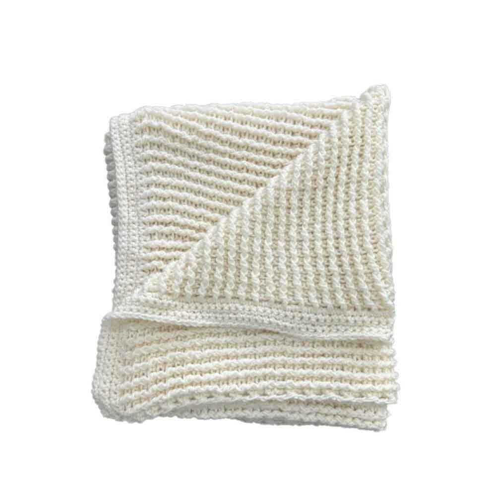 Handmade Ecru Chunky Knit Throw