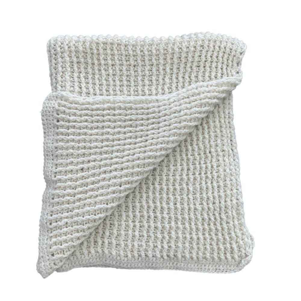 Handmade Ivory Chunky Knit Throw