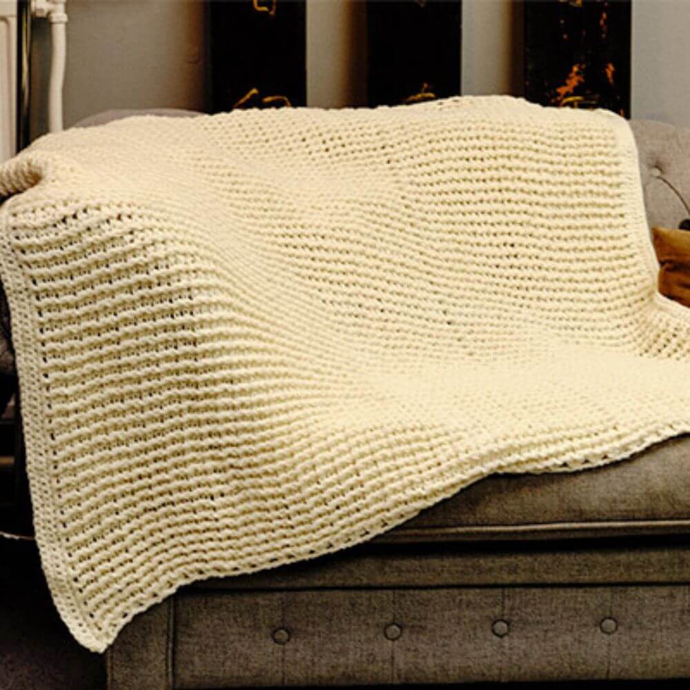 Handmade Ivory Chunky Knit Throw