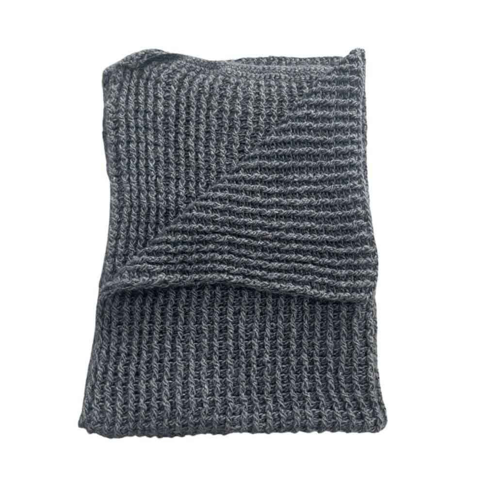 Handmade Charcoal Large Chunky Knit Throw